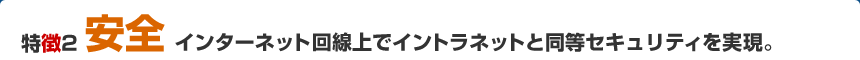 特徴２「安全」インターネット回線上でイントラネットと同等セキュリティを実現。　SpartanFast（スパルタンファースト）